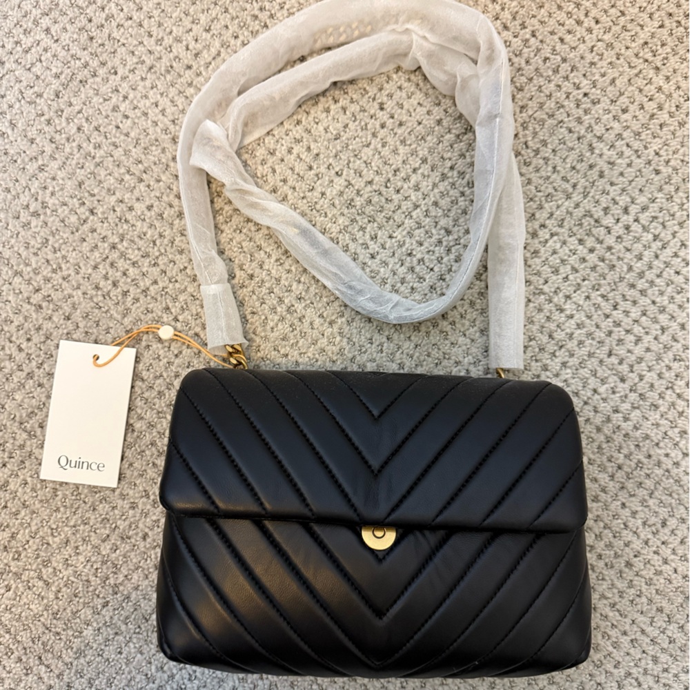 Quince Leather Quilted Convertible Crossbody bag